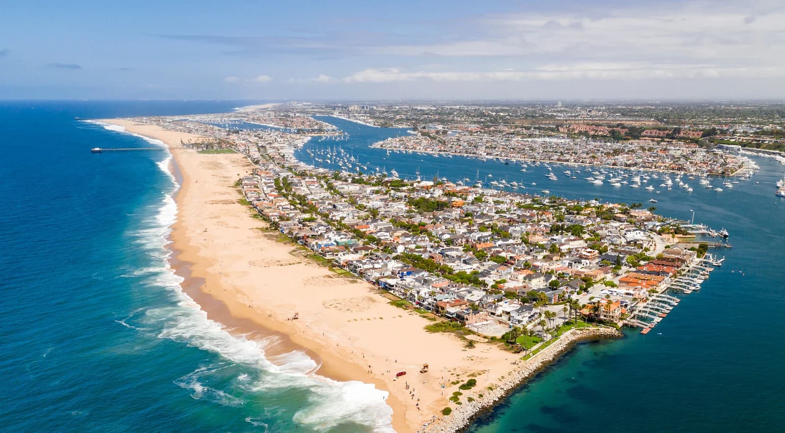 Newport Beach harbor and coastline